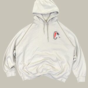 Lonely Ghost Hoodie Men L Tan Graphic Pullover Sweatshirt Streetwear Indie Core